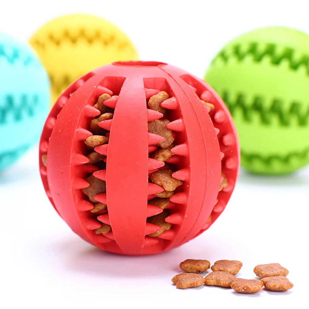 Bola de Limpieza de dientes para perros, juguete para perros de caucho resistente Extra Suave, pelota interactiva, divertida y elástica masticable para perros