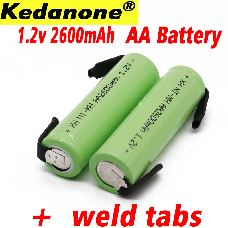 1,2 в AA Аккумуляторная батарея 2600mah 2A никель-металлогидридная ячейка пакет зеленый корпус с вкладками шпильки для Электробритва Philips зубные щетки