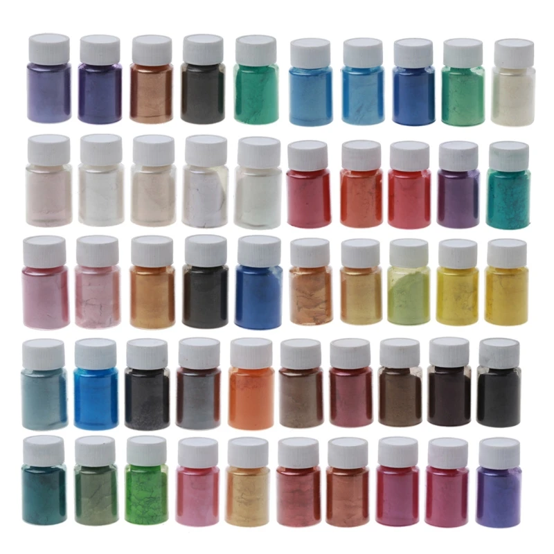 50Colors Pigments Brilliant Mica Powder Kit Epoxy Resin Colorant Makeup Bath Bomb Soap Candle Making Pigment DROPSHIP | Украшения и