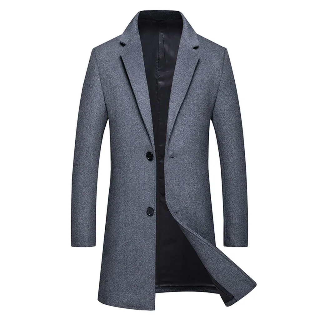 Men's Casual Trench Coat Fashion Business Trench Coat Fashion Business Long Slim Overcoat Jacket Outwear Men Clothes
