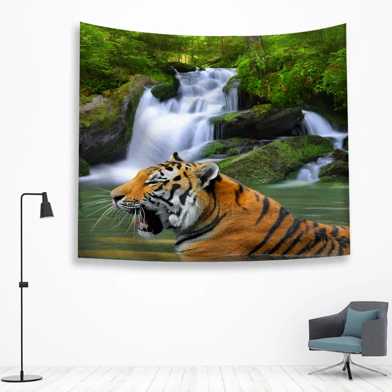 Тигр стены Ttapestry висячие украшения богемный пляжный коврик фермерский дом Декор общежития Мандала гобелены колдовство хиппи