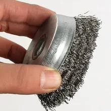 1 шт. щетки колеса провода из нержавеющей стали гофрированные проволочные чашки колеса Удаление ржавчины щетка для очистки края смешивания