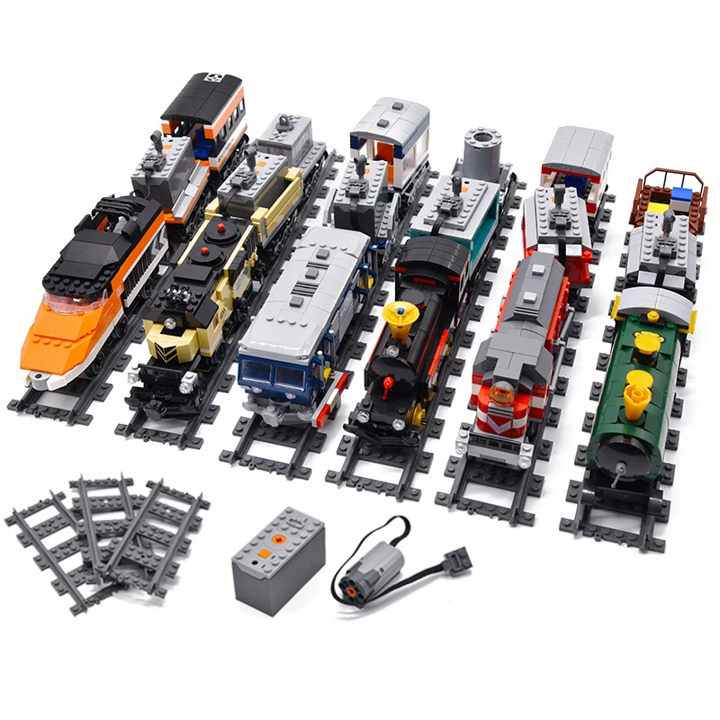 

KAZI 98230 98231 Technic Battery Powered Electric Train City Rail Creator Building Blocks Bricks Boys Sets Toys For Children