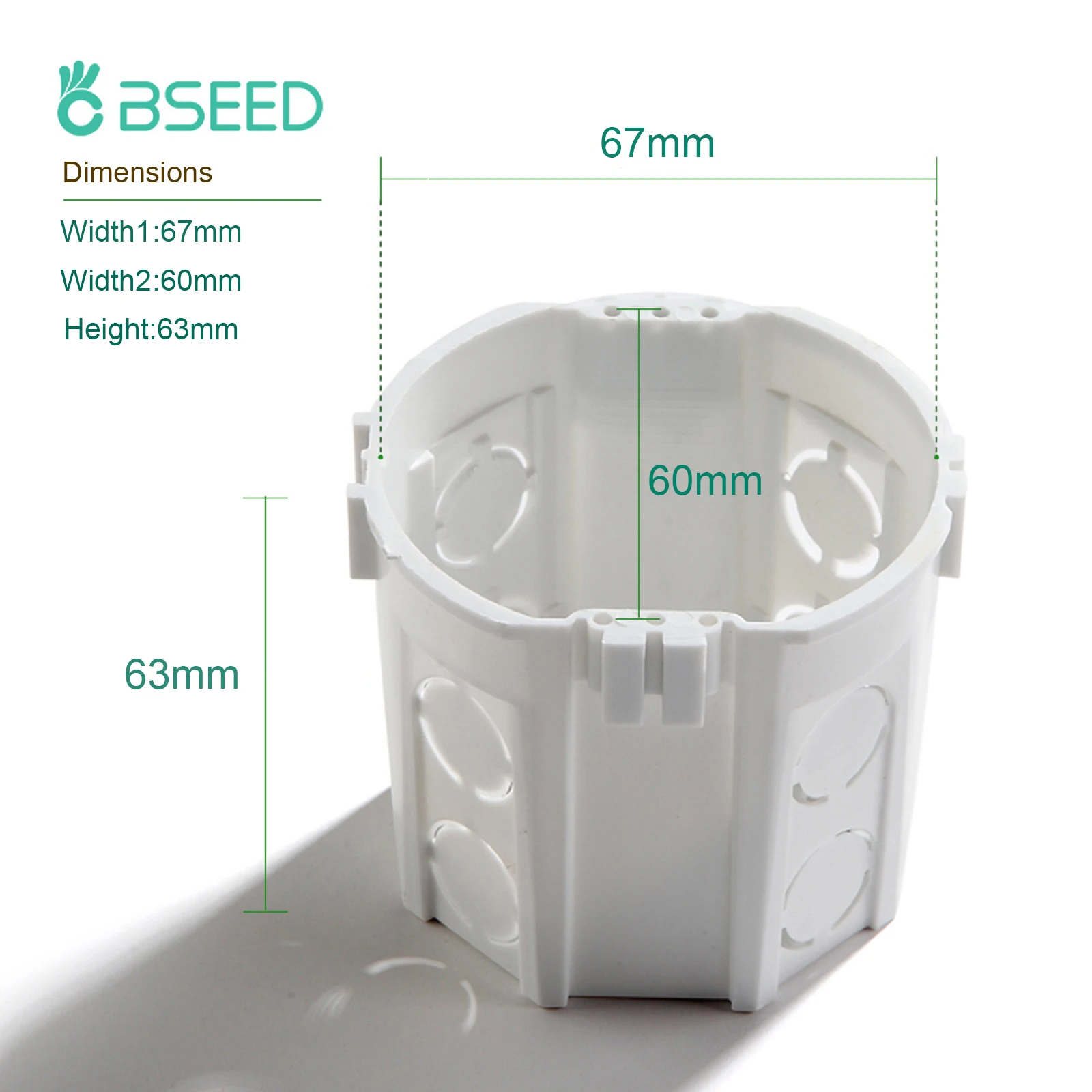 EU Standard Mounting Box Internal Cassette Wall Switch Socket Wiring Back Box Plastic 3Pack BSEED