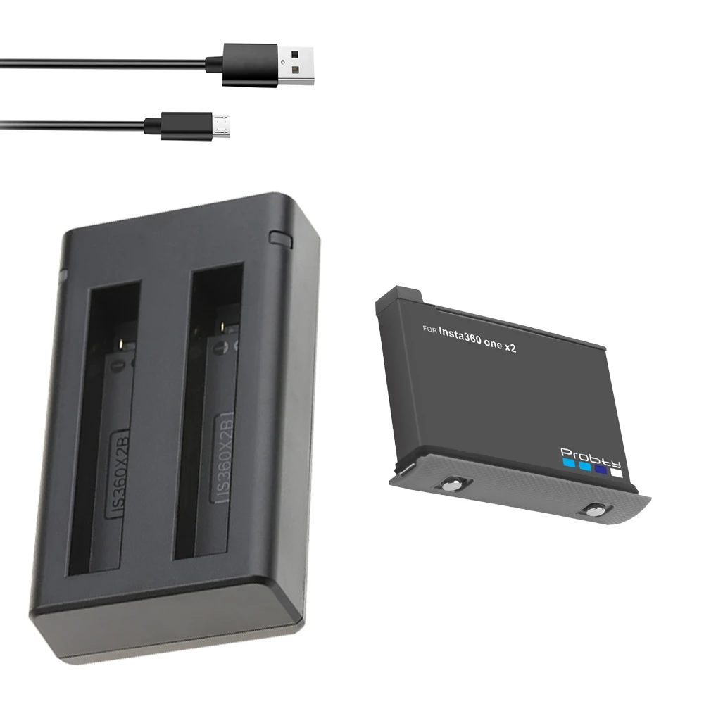 新しいInsta360 1 X2バッテリ1800のmahユニバーサル2電池充電器insta