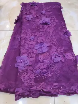 

good looking 3d flower J-119518 embroidered French Tulle Lace Fabric for bridal dress