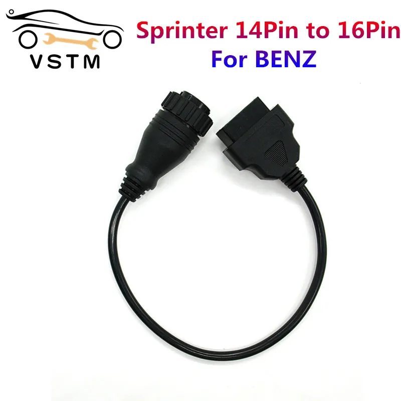 2021 A Legújabb Mer*Cedes -Hez B*Enz Sprinter 14Pin -Ig 16 Pontos 14 Tűs Obdⅱ Obd2 Obd 2 16 Pin -Adapter