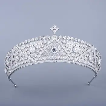 

Bridal Hair Jewelry AAA Zircon Tiaras Crowns Zirconia Diadem Brides Princess Queen Headbands Evening Dress Wedding Accessories