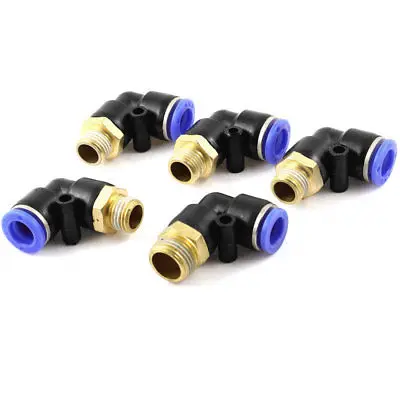 5Pcs 90 Degree Joint Pneumatic Quick Fittings Tube OD 10mm x 1/4 PT Thread | Обустройство дома