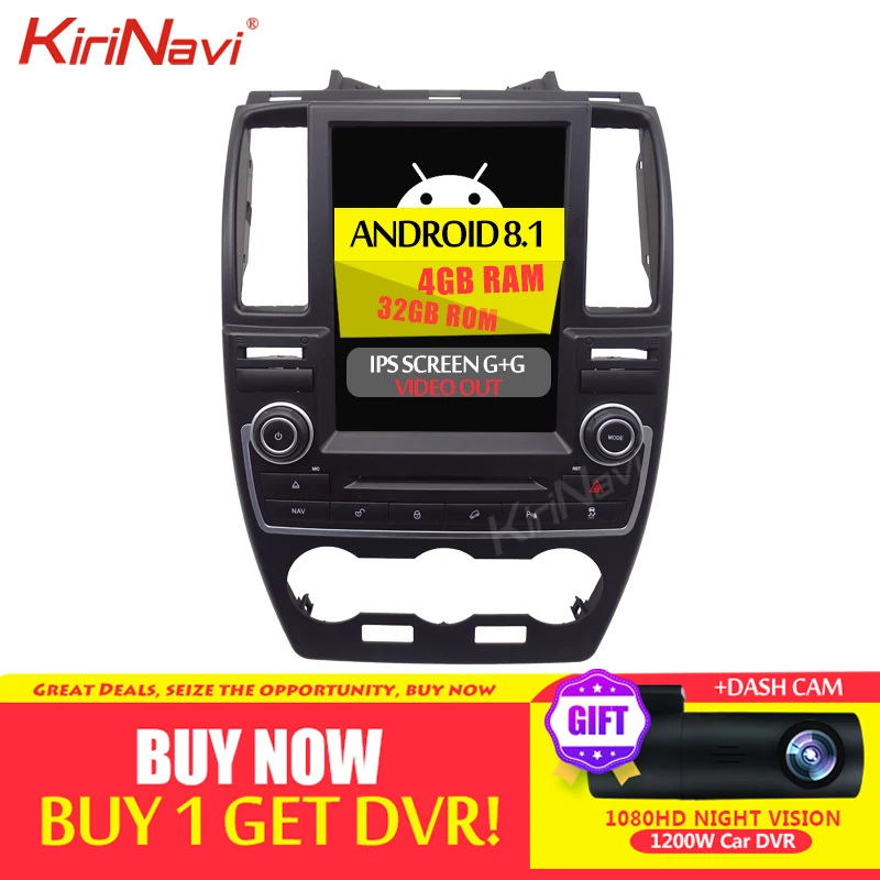 KiriNavi Tesla стиль вертикальный экран 10," Android 8,1 автомобильный DVD для Land Rover freelander 2 Android авто gps навигация 2007