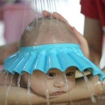 

Soft Adjustable Baby Shower Cap Prevent Water Into Ear Protect Children Kid Shampoo Bath Wash Hair Shield Hat Waterproof