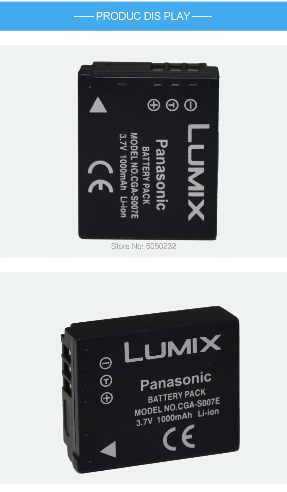Panasonic 3,7 V 1000 мА/ч, CGA-S007E CGA-S007 Камера Батарея DMC TZ1 TZ2 TZ3 TZ4 TZ5 TZ50 Lumix DMC-TZ15GK запасной аккумулятор