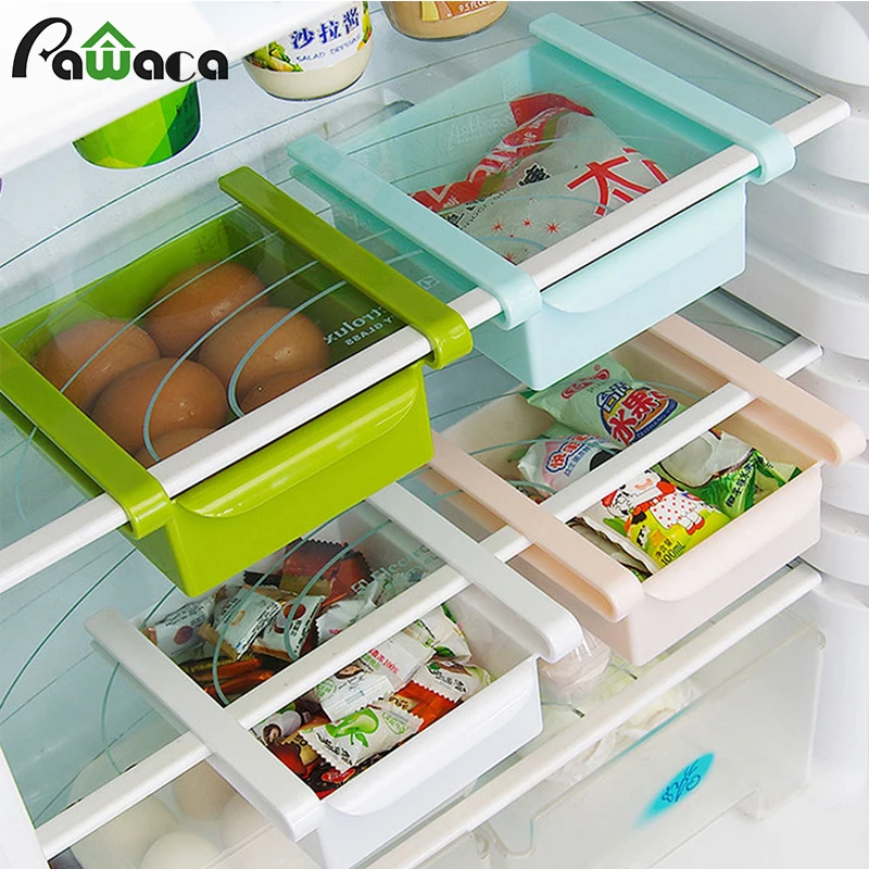 Slide Kitchen Fridge Freezer Space Saver Organizer Drawer