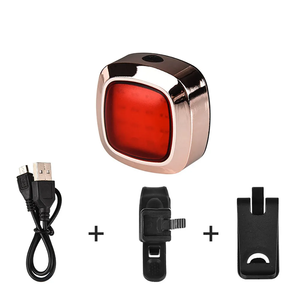 Быстросъемный резиновый ремешок USB Перезаряжаемый задний фонарь для велосипеда светодиодный Предупреждение ющий безопасный умный фонарь Водонепроницаемый Прочный свет