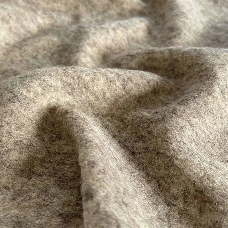 

NW158 овсянка цвет мягкий стрейч трикотаж пушистая шерсть ткань для женщин осень/зима пальто/Одежда DIY Швейные материалы