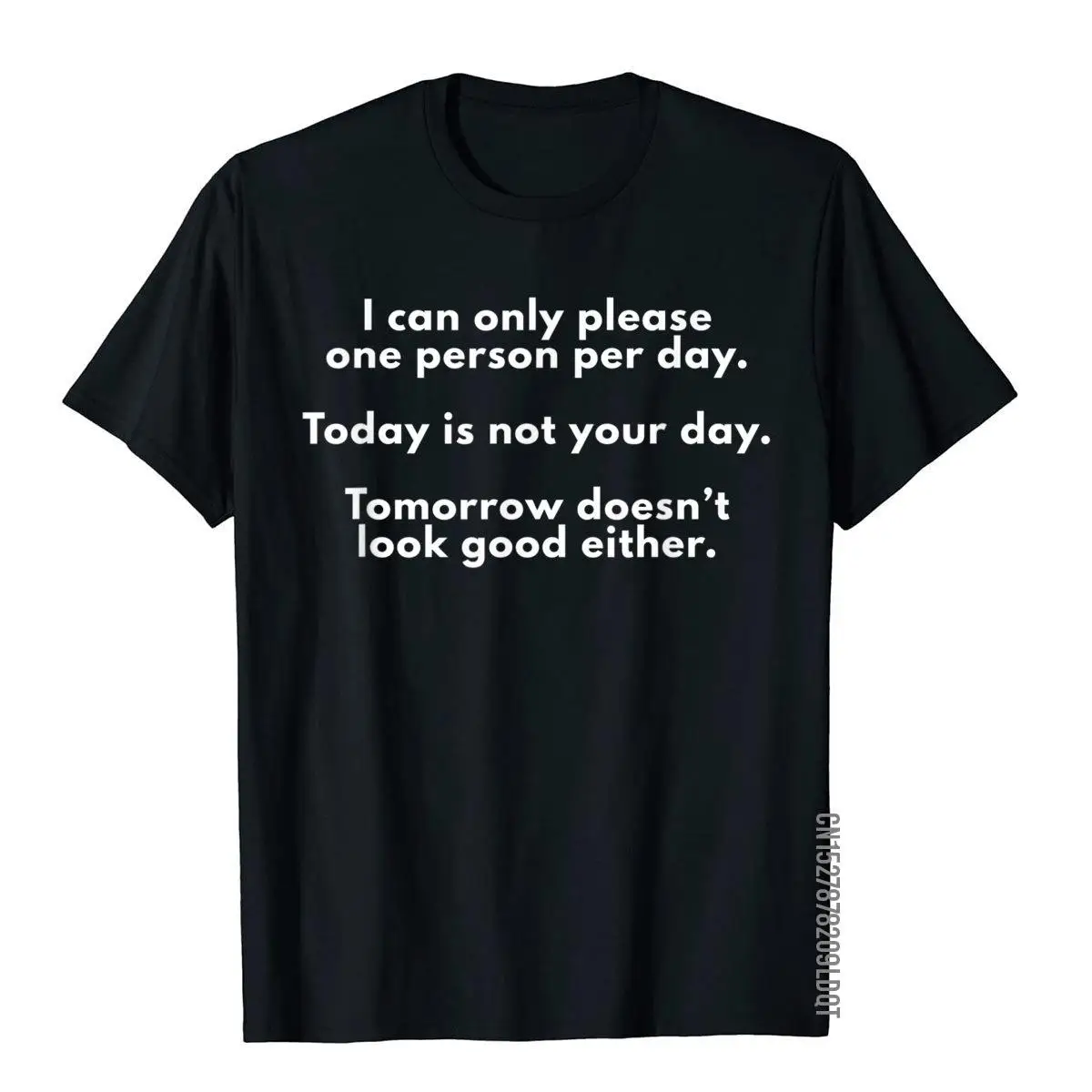 I Can Only Please One Person Per Day Sarcastic Funny T-Shirt__B9292black