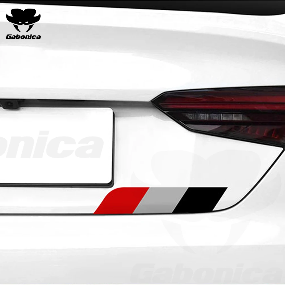 2 Pcs Tricolor Stripe Car Decal Door Side Stickers For Audi TT A3 A4 A5 A6 A7 A8 B5 B6 B7 B8 8P C6 C5 C7 Q2 Q3 Q5 Q7 Q8 RS4 RS6