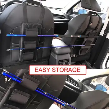 

1 Pair Car Rear Seat Fishing Rod Bracket Vehicle Rear Seat Durable Non-slip Fishing Pole Holder Belt Strap For Most Car Model