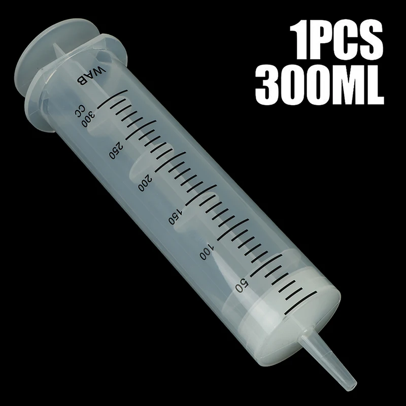 Jeringa de inyección estéril reutilizable transparente de gran capacidad, jeringa  de plástico hidropónico para nutrientes, 300ml