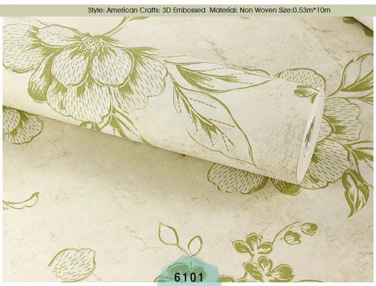 American Style Wallpaper Vintage Flower 3d Rustic Wall Paper For Walls