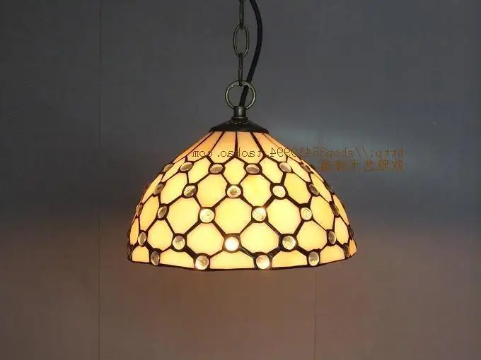 

Tiffany Stained Glass Blue Ceiling Glass Lamps Mediterranean Style 20/30/40/50/60cm With E27 Led Chain Pendant Light Luminarias