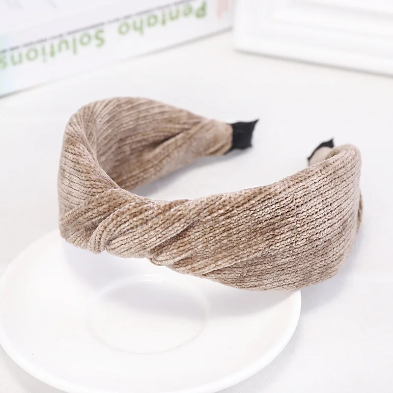 Корейский женский головной убор, Вельветовая ткань, повязка на голову, простые милые аксессуары для девочек, Япония, Южная Корея,, повязка на голову на осень и зиму