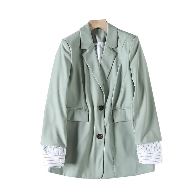

One's Right Shoulder High Grade Sense Draping Cutting/three-dimensional Cutting Profile Doubled Cuff Suit Jacket Entity