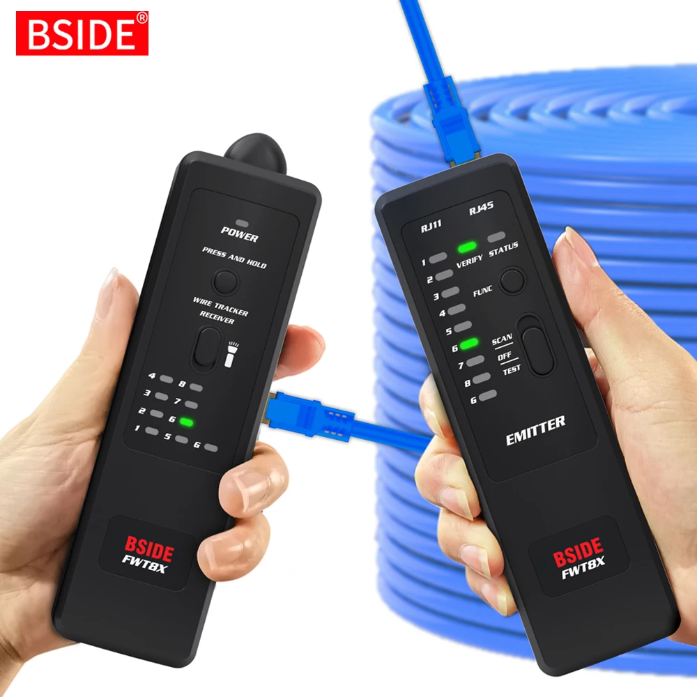 Сетевой кабельный трекер BSIDE FWT8X детектор RJ11/45 Lan тестер для телефонных проводов