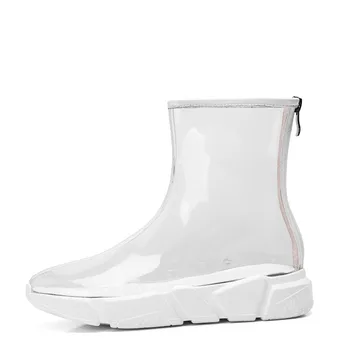 

YECHNE Transparent Women Walking Shoes Women Flat Shoes Fashion Women Walking Shoes Transparent Shoes Vulcanised Shoes