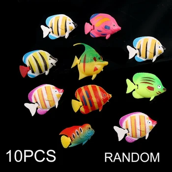 

10pcs Artificial Fishes Fake Floating Fish Aquarium Fish Tank Landscape Decorations Accessories Random Color