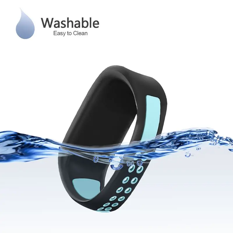 Two-color Silicone Breathable Watchband Wrist Strap Sports Bracelet Replacement for smart watch