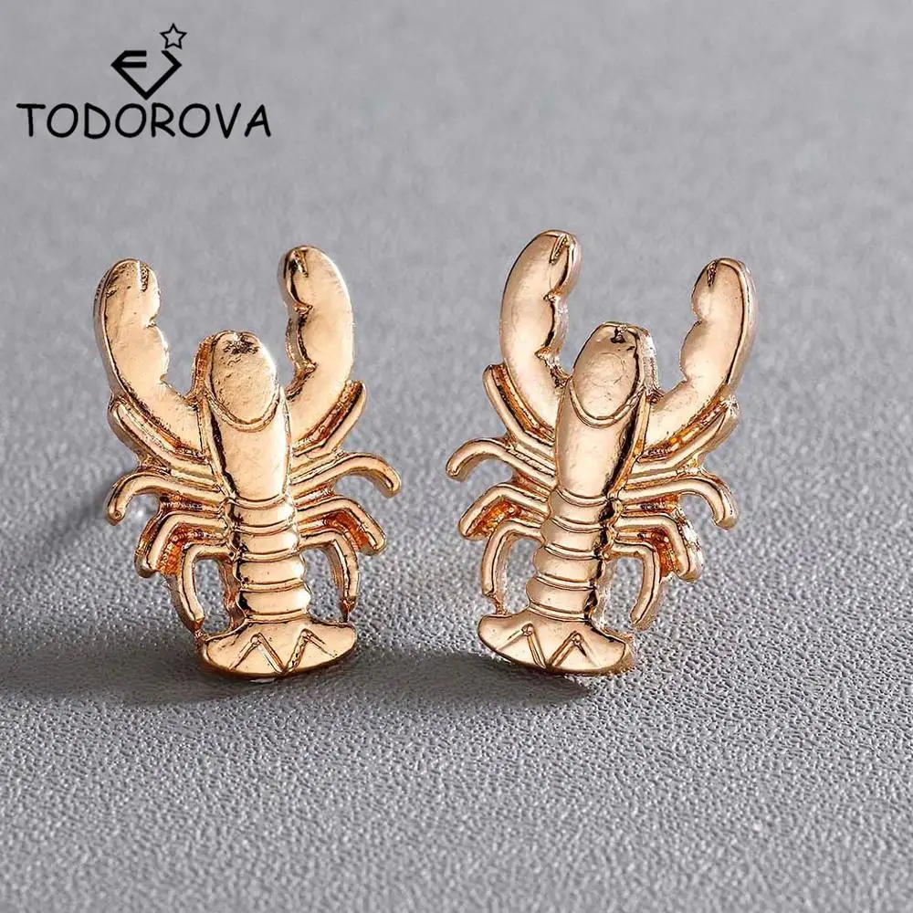 

Todorova Boho Cute Ocean Beach Sea Lobster Stud Earrings for Women Punk Party Statement Jewelry Gift Brincos