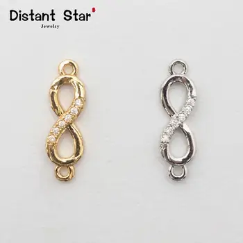 

17.3*5.6mm Diy Copper Zircon Jewelry Connector Exquisite Miniature Pave Ladies Necklace Bracelet Connector Jewelry Making