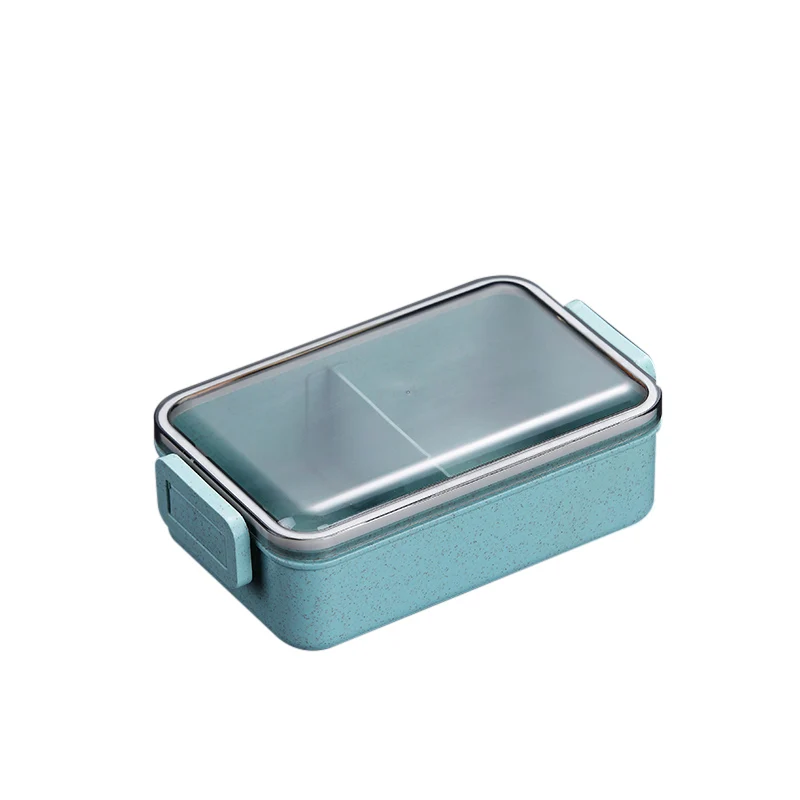 1 Layer Blue WORTHBUY, японская микроволновая печь, коробка для бэнто, Пшеничная солома, детский Ланч-бокс, герметичный, бенто, Ланч-бокс для детей, школьный контейнер для еды - Цвет: 1 Layer Blue