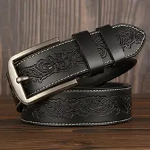 

New luxury designer carved craft men's belt real cowhide classic fashion personality casual jeans belt