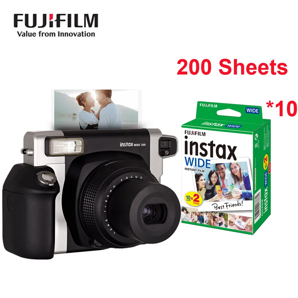 Fujifilm Instax WIDE300 мгновенная камера пленочная камера широкий формат изображения с батареей ремешок на запястье подарок на день рождения Рождество год