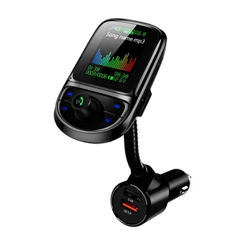 

FM Transmitter Car Modulator Color Screen MP3 Player Handsfree Car Kit Dual Car Charger Adapter Dual USB Charging Port