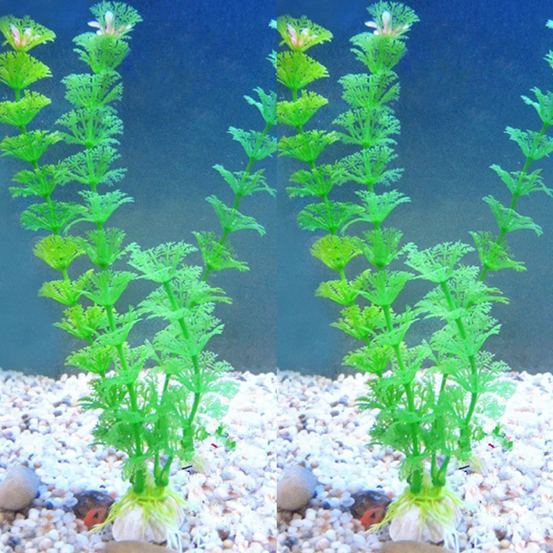 

1 Pc 30cm Long Artificial Aquatic Plant Artificial Ornament for Fish Tank Aquarium Landscape Decoration Premium Green Decoration