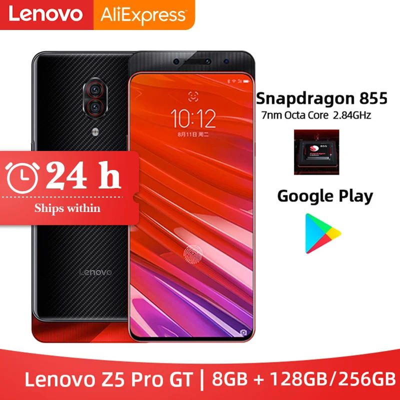 Смартфон lenovo Z5 Pro GT Snapdragon 855, 8 ГБ ОЗУ, 128 Гб ПЗУ, 6,39 дюйма, встроенный экран, отпечаток пальца, Android, 24 МП, мобильный телефон