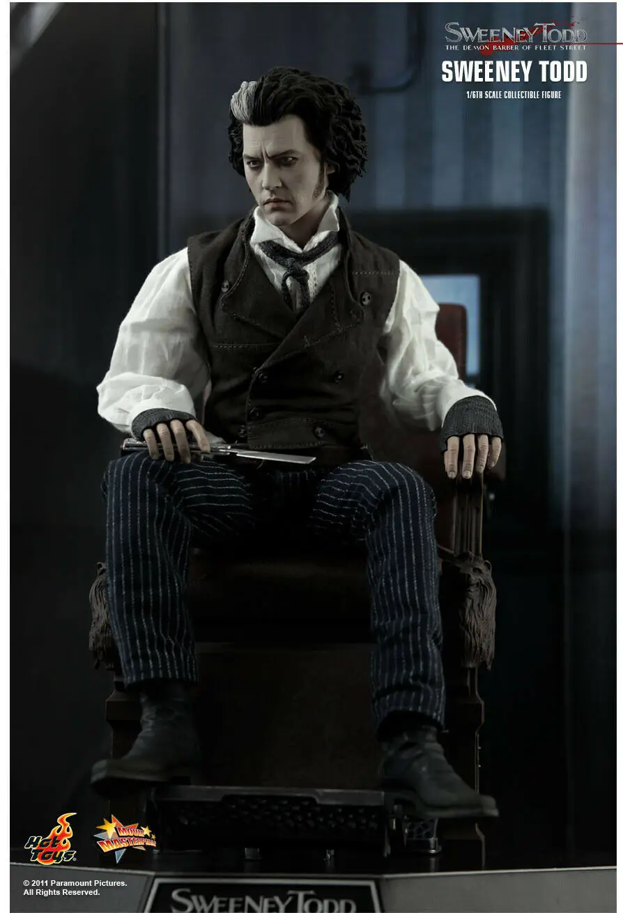 Горячие игрушки MMS149 демон Парикмахерская улица 1/6 Sweeney Todd Johnny Depp фигурка