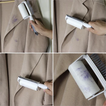 

Clothes Lint Remover with Brush Sticky Lint Roller with Cover Hair Removal Roller Dog Cat Hair Sticky Lint Dust Hair Remover