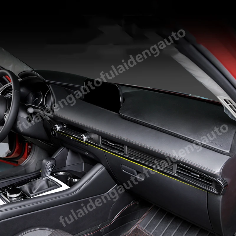 4 шт. для Mazda 3 Axela- углеродное волокно ABS центральный контроль на выходе вентиляционное отверстие декоративная полоска автомобильные аксессуары