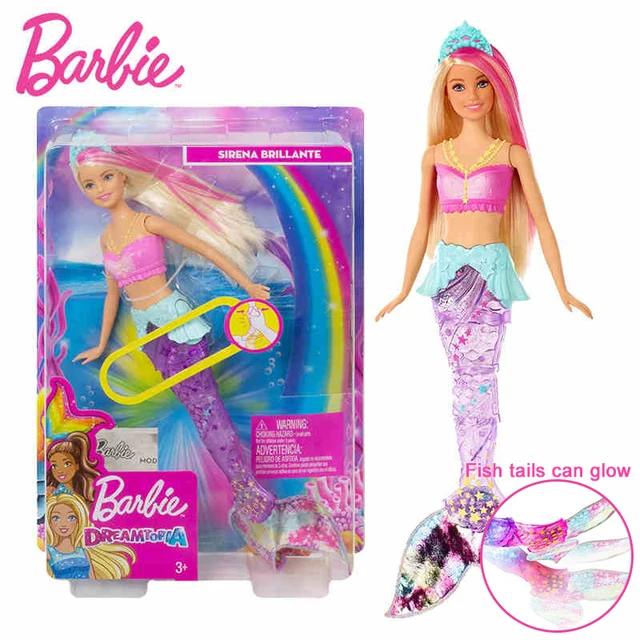 barbie sirena arcoiris brillante