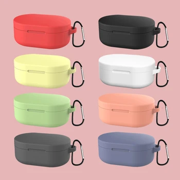 

Silicone Case For Redmi Airdots Bluetooth Earphone Case For Redmi Red mi Air Dots Headset Charging Case Soft TPU Shell With Hook