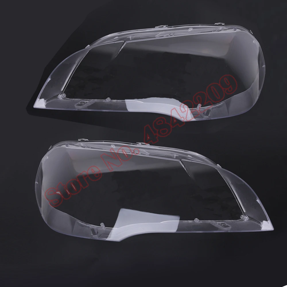 HZYCKJ Un par de faros delanteros de cristal para faros delanteros de coche carcasa de lámpara transparente para pantalla de lámpara lente de cubierta de faro E70 para BMW X5 E70 2007-2013 
