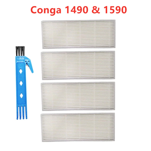 Piezas de repuesto para Cecotec Conga 1490 1590, cepillo principal, filtro  HEPA, kit de accesorios para Robot aspirador, cepillo lateral, paños para  mopa|Piezas de aspiradora| - AliExpress