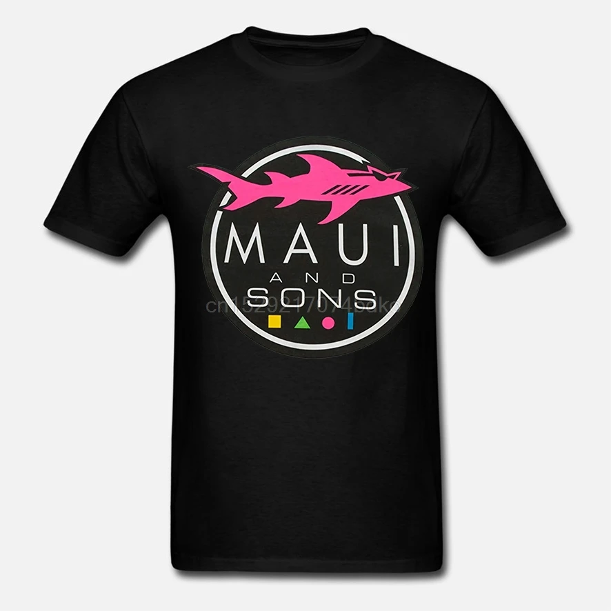 Мужская футболка Maui And Sons Shark Blue размер M крутая Повседневная | одежда