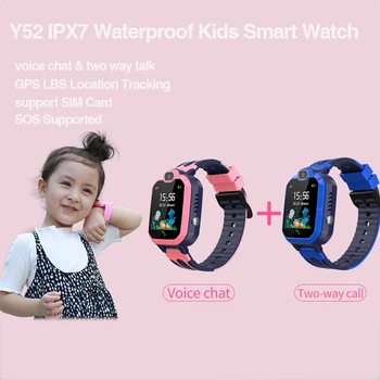 

Y52 IPX7 Waterproof Kids Smart Watch GPS LBS Location Tracking SmartWatch SIM Card Two-way Call SOS Camera Anti Lost Kids Watch