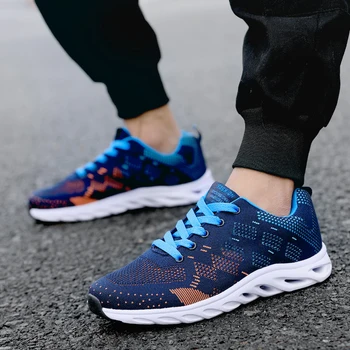 

Men's Fashion Sneakers lace-up jogging shoes breathable outdoor sports shoes Flying woven mesh shoes sports tide shoes