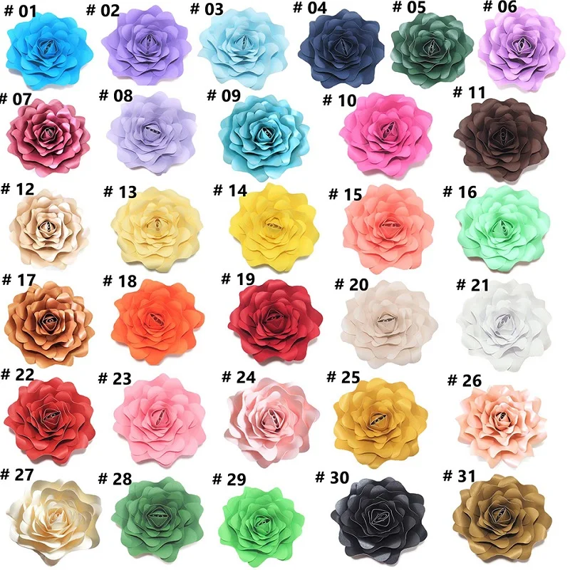 Flores de papel gigantes para decoración de pared, Rosa grande para decoración de pared de guardería, flor artificial, Boda, Rosa Flore